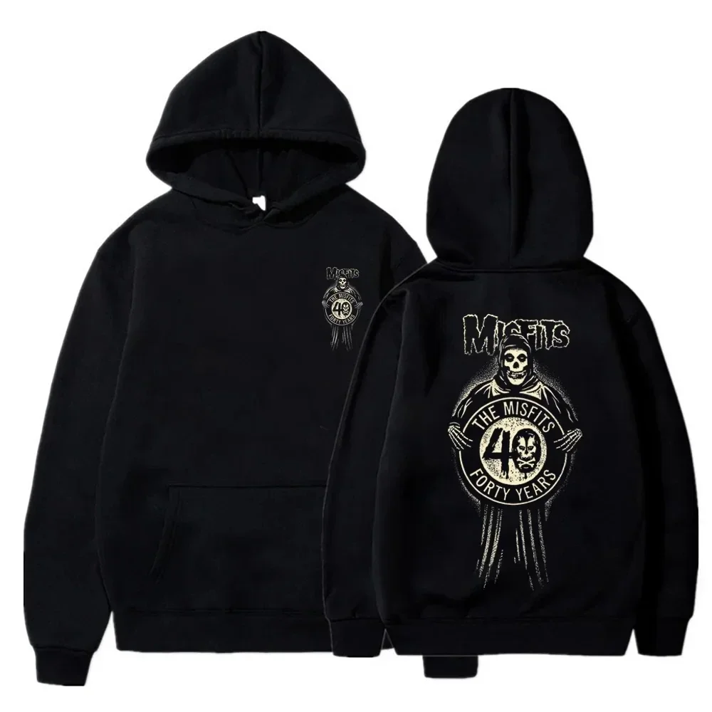 2024 Unisex Thin Cotton Pullover Hoodies Simple Casual Tops New Spring Autumn Clothes The Misfits Print Long Sleeve Hoodies