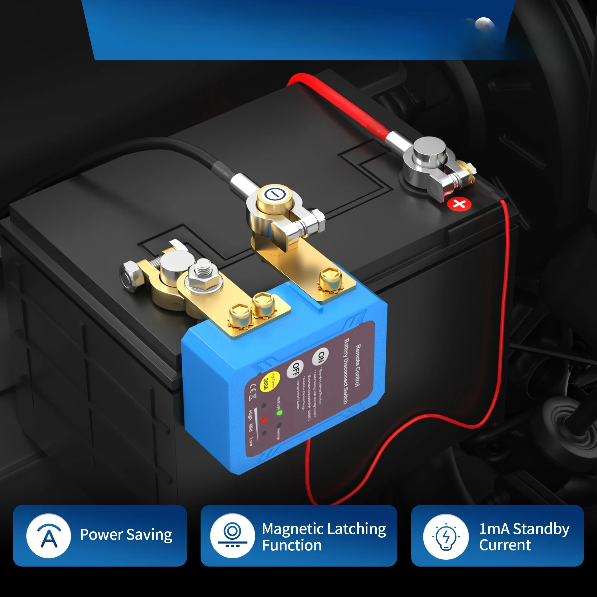 

Выключатель 12 В 240 А, дистанционный выключатель аккумулятора, автоматическое отключение питания, переключатель дистанционного управления для авто, автомобиля, грузовика