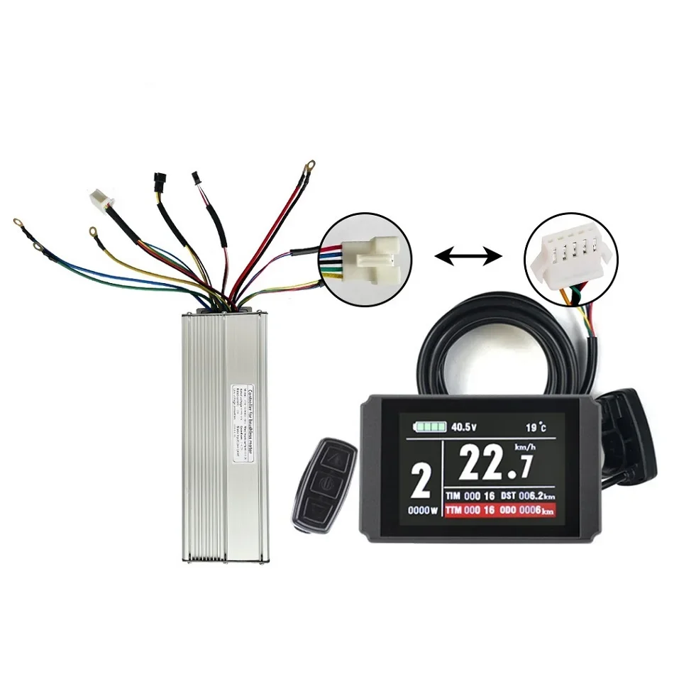 2025 Kunteng 50 Amp 72V 3000W Bldc Brushless Motor Controller for Electric Tricycle Electric Vehicle With LCD8H Colour Display