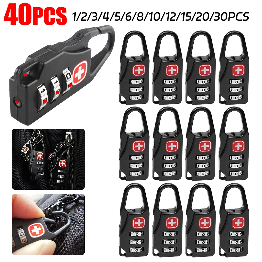 40-1PCS Mini Security Customs Lock Combination Code Number Lock Padlock Password Padlock for Suitcase Drawer Cabinet Luggage Zip