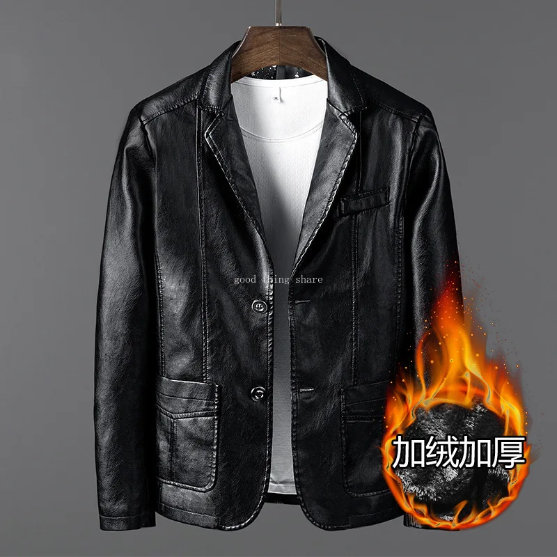 

Light Luxury Autumn and Winter Men's Leather Jacket Racing Motorcycle Clothing Suit Men's Jacket Leather Coat