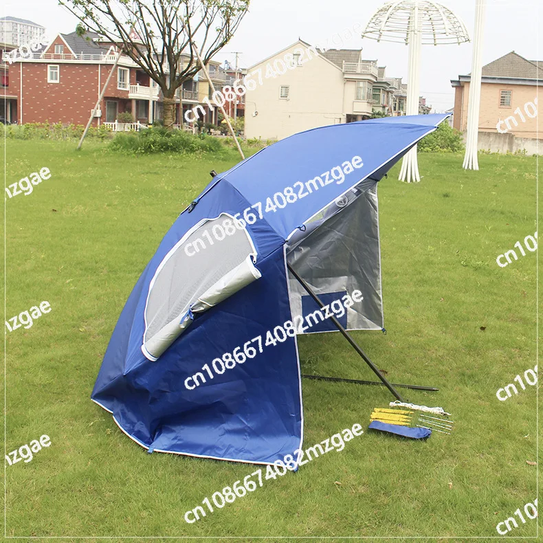 2.4 Meters with Window Breathable Windproof Outdoor Portable Beach Fishing Dual-purpose Tent Umbrella Beach Umbrella 3