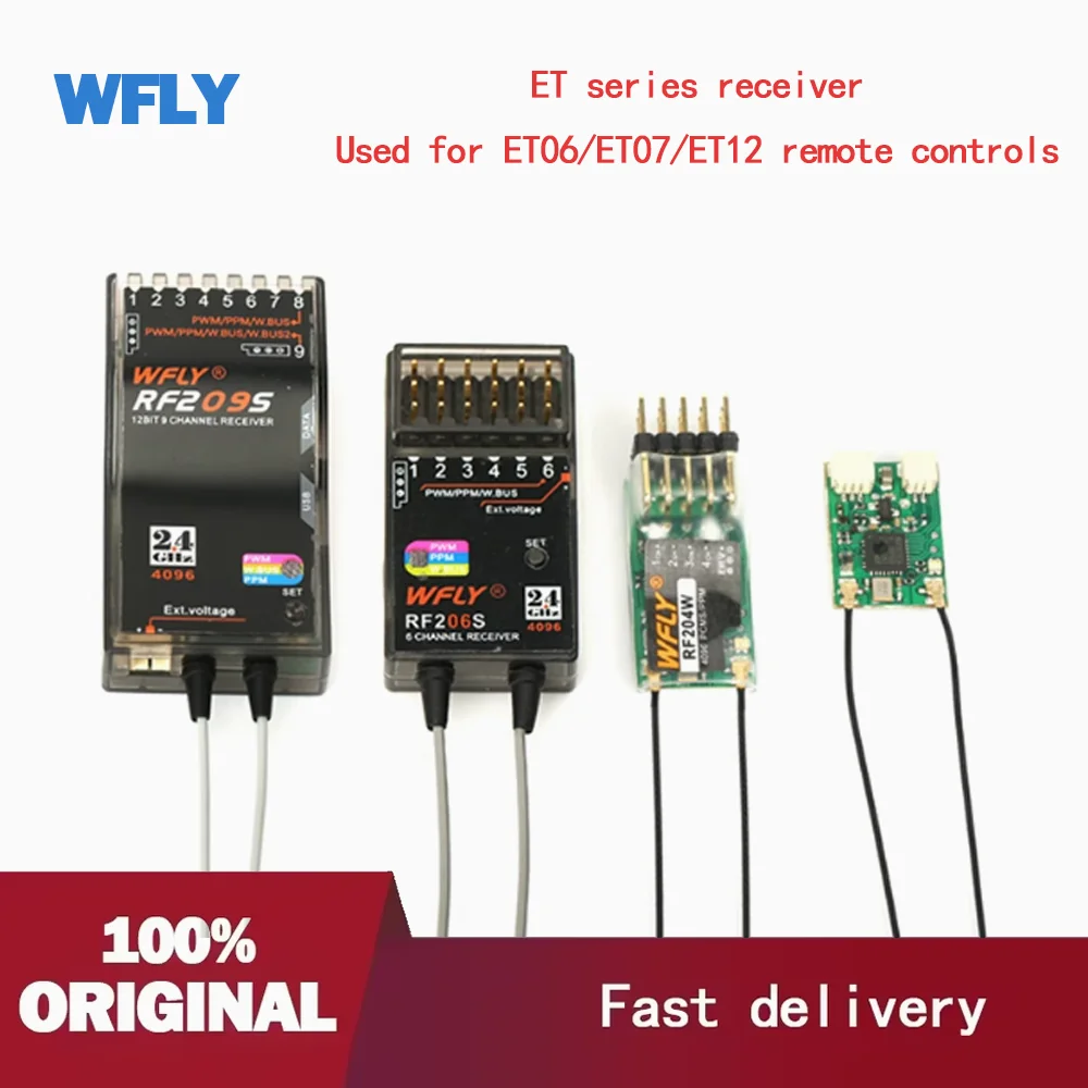 

Серия WFLY RF201S RF204W RF206S RF209S 2,4 ГГц двойной антенный приемник SBUS 4/6/9 каналов PPM для ET07 ET16 радио пульт дистанционного управления