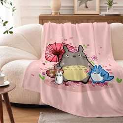 Winter Warm Sofa Fleece Camping Nap Blanket T-Totoros Double Bed Anime Cute Fluffy Soft Blankets King Size Microfiber Bedding