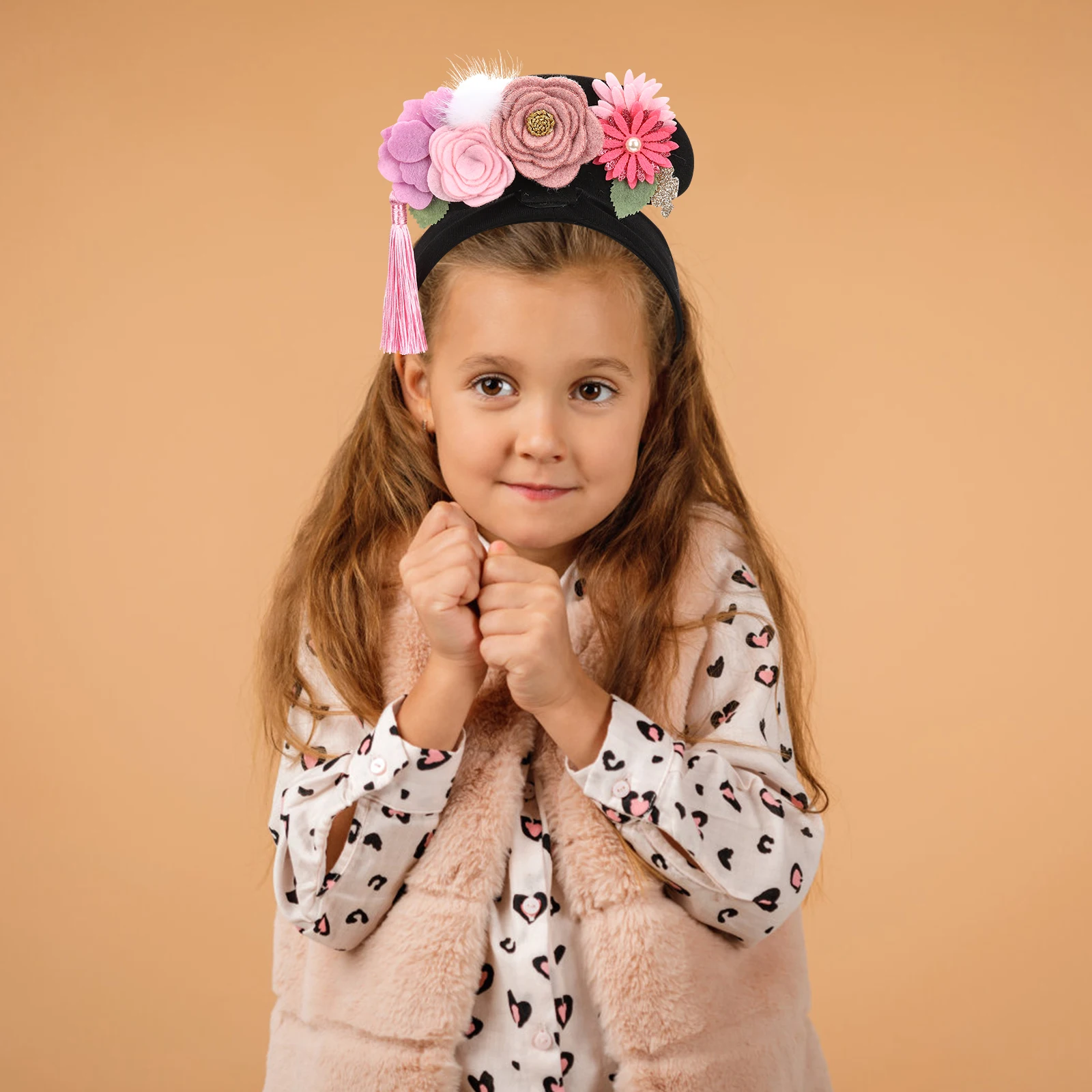 

Children Flower Headband Baby Girl Chinese Floral Hair Accessory Girls Headband Costume Prop Performance Photography Halloween