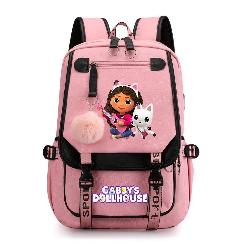 Zaino per casa delle bambole di Gabby dei cartoni animati Zaino per laptop da donna Zaini Kawaii per ragazza Zaino per casa delle bambole di Gabby Zaino con copertina morbida