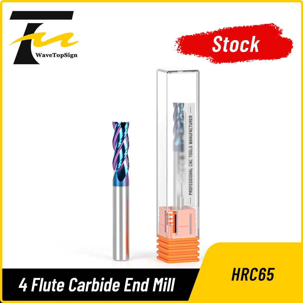 HRC65 4-Schneiden Hartmetall-Schaftfräser mit Flachkopf aus Wolframstahl für CNC-Fräsen von Stahl