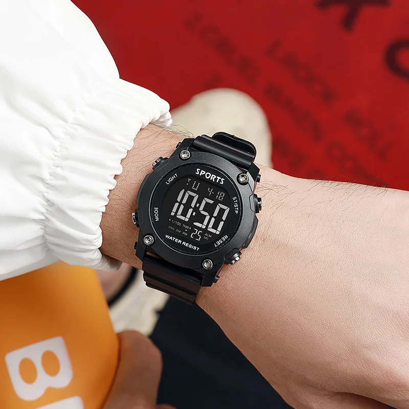 MAYZHISU แฟชั่นกีฬานาฬิกาผู้ชายผู้หญิงนาฬิกาดิจิตอลกันน้ํานาฬิกาปลุกส่องสว่างนาฬิกาข้อมืออิเล็กทรอนิกส์สําหรับเด็กเด็ก