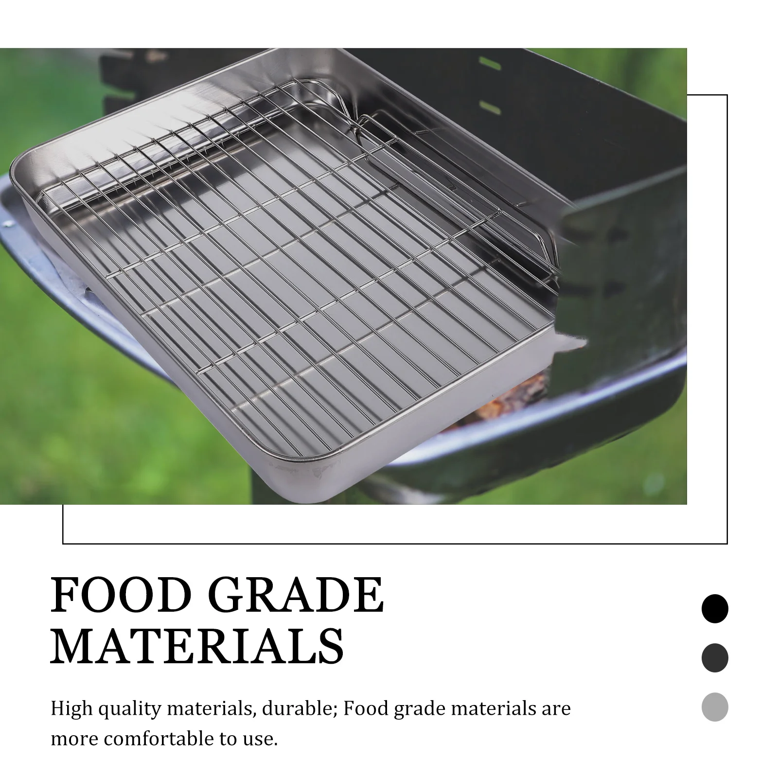 

Stainless Steel Bakeware Large Volume Rectangular Dish Nonstick Roasting Net Baking Tool Food Grade Material Easy for Chicken