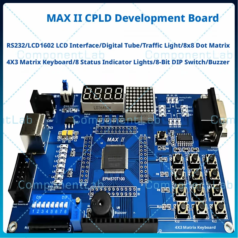 For Altera MAX II CPLD EPM570T100 Development Board Learning Experiment Board 50MHz JTAG