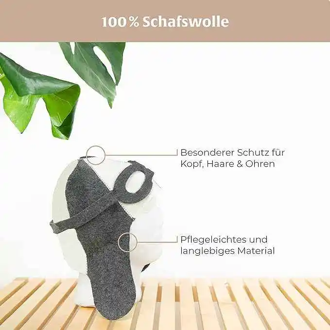Wool Felt Sauna Hat Absorbent Spot Simple Gray White Hot Spring Sweat Sauna Cap