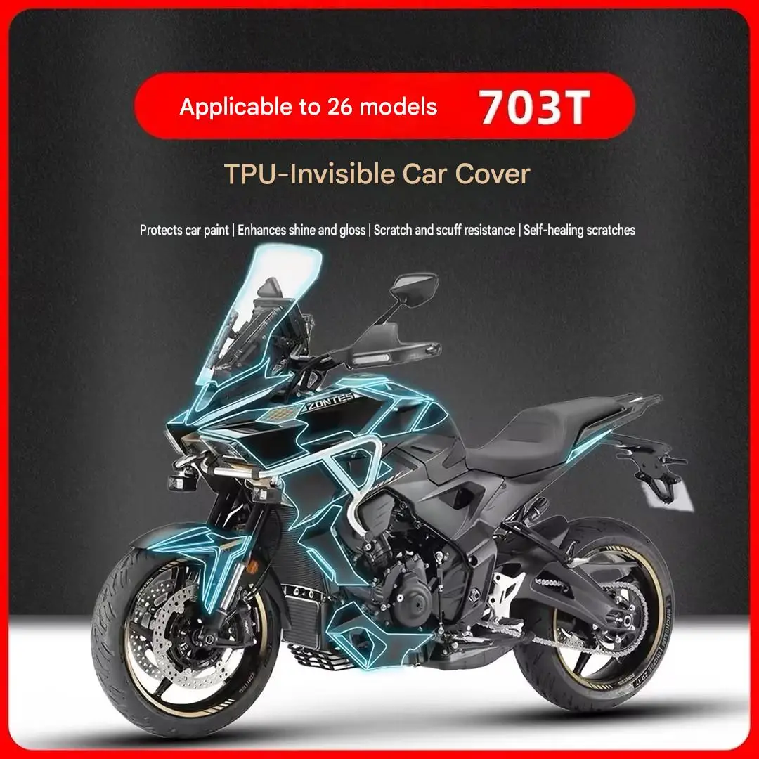 Clear Invisible Paint Protection Film Fuel Tank & Dashboard Sticker Fit For ZONTES 703T