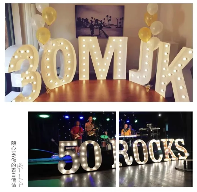 LED oversized floor-to-ceiling digital light birthday wedding props scene arrangement decorative numbers