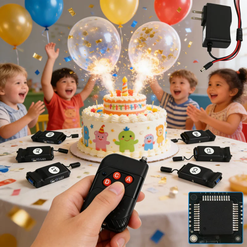 

6 Pcs Heating Patch Balloon Pop Controller 1 Remotes for Wedding Celebration