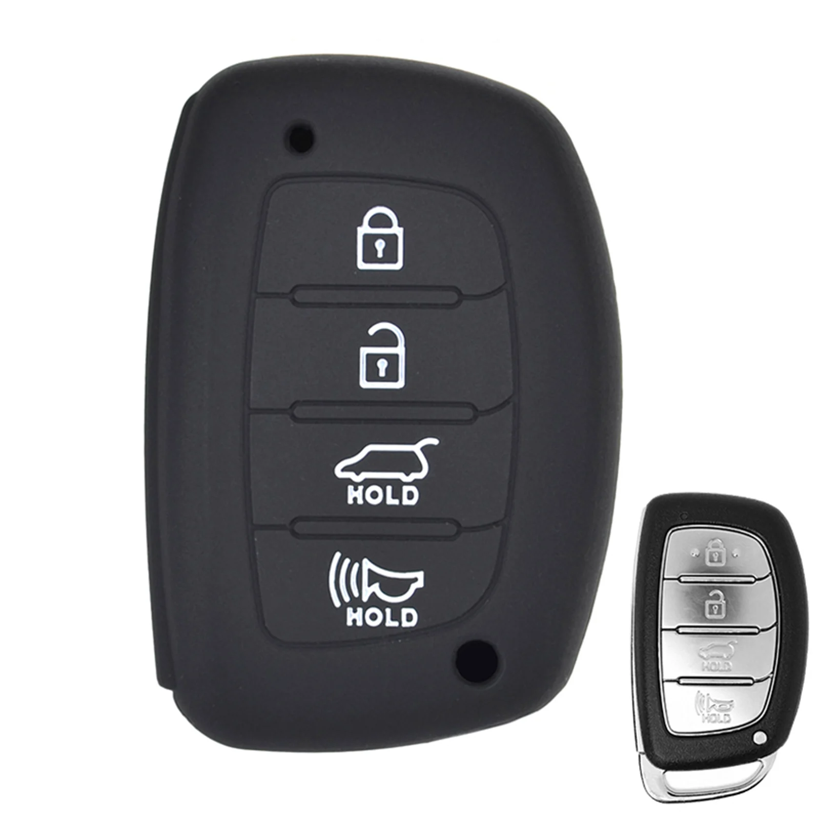 SILICONE REMOTE KEY COVER CASE FOB FIT FOR HYUNDAI ELANTRA SONATA TUCSON I40 IX35 I45 HOLDER 4 BUTTON SMART KEYLESS SHELL