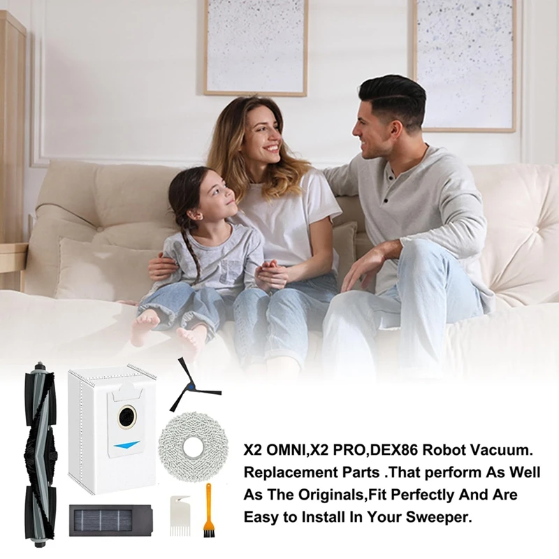 مجموعة ملحقات متوافقة مع ECOVACS DEEBOT ، مكنسة روبوت ، فرشاة رئيسية ، فرشاة جانبية ، فلاتر Hepa ، X2 ، Omni E ، X2 كومبو
