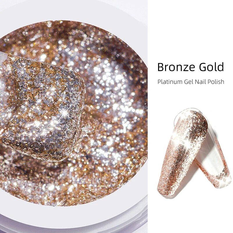 Neue Glitter Gel Polnische Shiny Platin Nagel Gel 5ml Nail art Blinkende Weg Tränken UV Semi Permanent Hybrid Vernis lack Lack