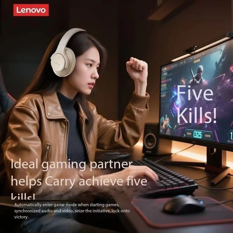 Lenovo EH150 Head-mounted Headphones Over-Ear 5.4 Bluetooth Earphones Music Game Sport ANC Noise Reduction Earbuds