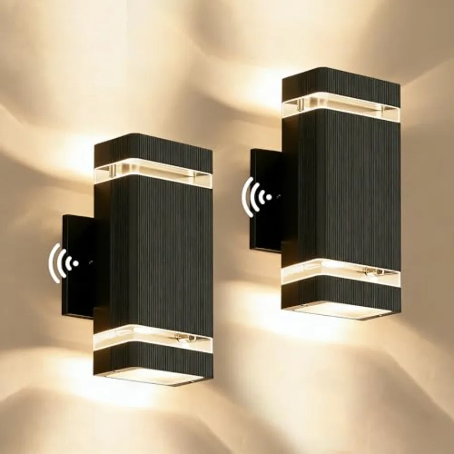 

Square Dawn Outdoor Lighting 2 Pack, Up and Down LED Porch Lights, Aluminum Outdoor Wall Lights with 7W Bulbs 3000K Waterproof