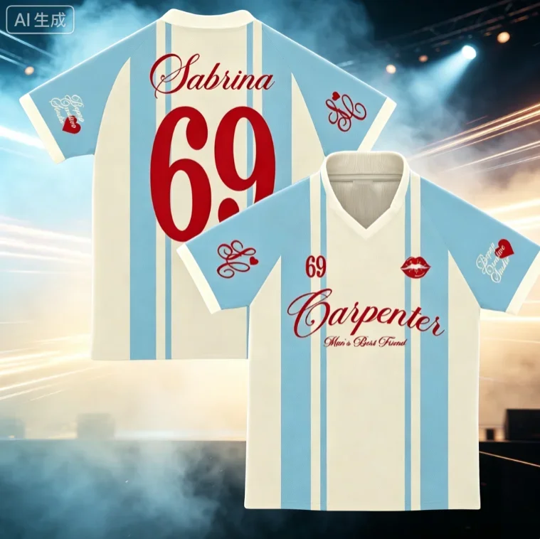 Sabrina Carpenter Fans Support Jersey Unisex Retro Romantic Striped Short Sleeve Tshirt Number 69Graphic Tee Concert Fan Apparel