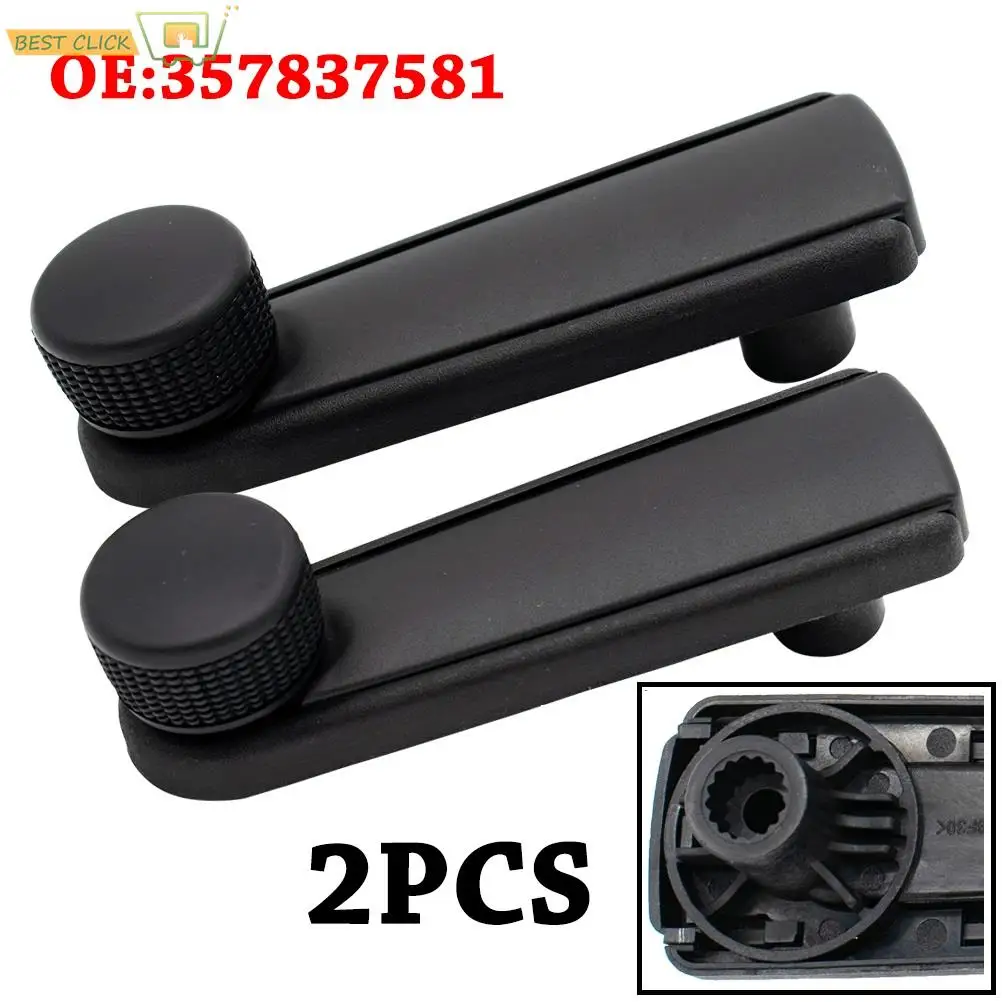 2PCS Window Winder Crank Handle Regulator Cover 357837581 For VW T4 1990-1994 Transporter Carrado 1984-1992 Passat 1982-1992