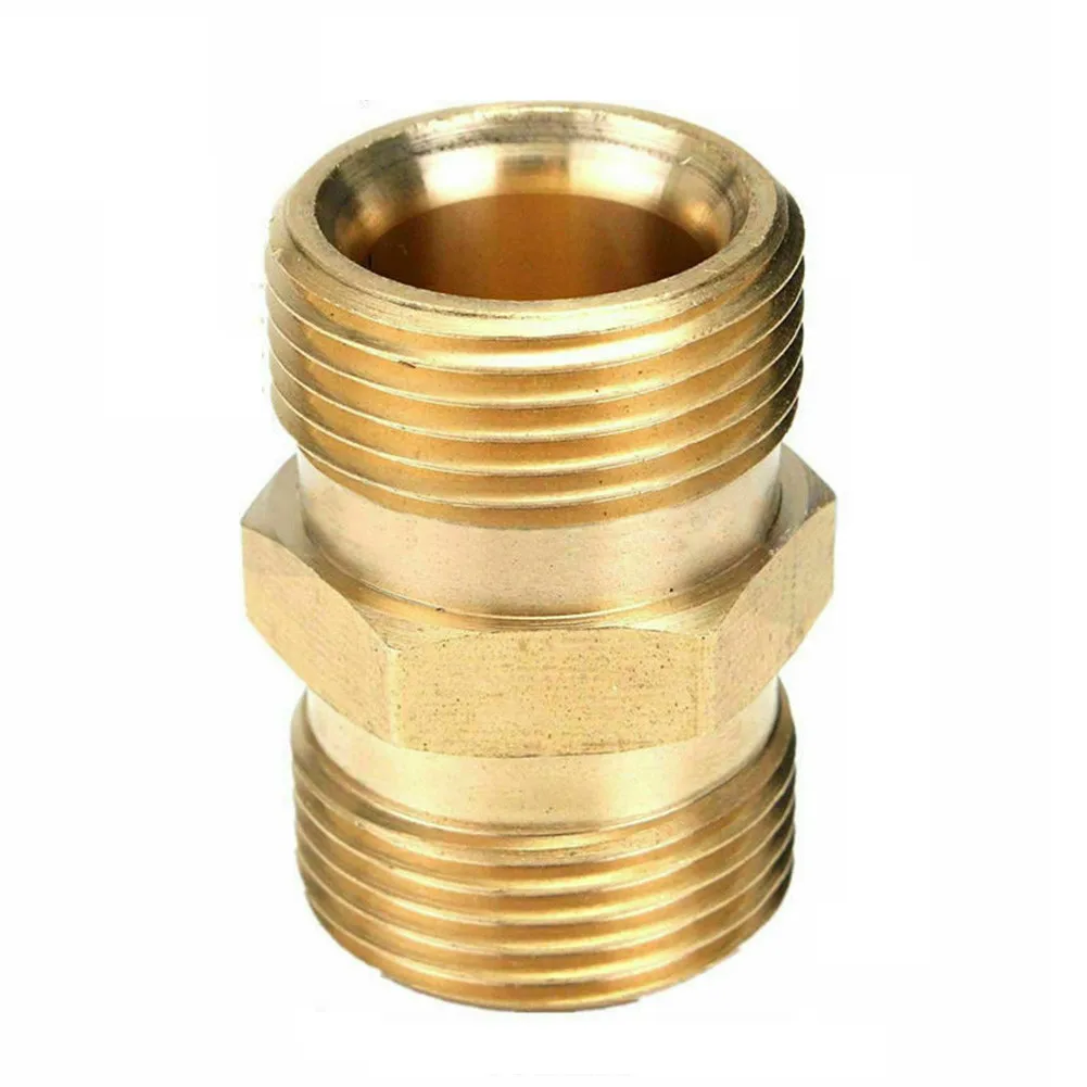 1pc Pressure Washer Pump Hose Outlet Pressure Washer Brass Extension Joint M22/15mm To Male Adaptor Connector For Karcher Replac