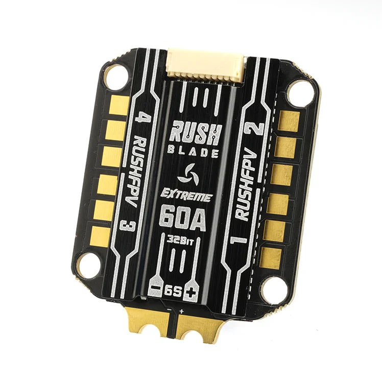 Pre-Flashed AM32 RUSHFPV BLADE 32BIT Extreme 60A 30X30 4IN1 FPV Drone Speed Controller