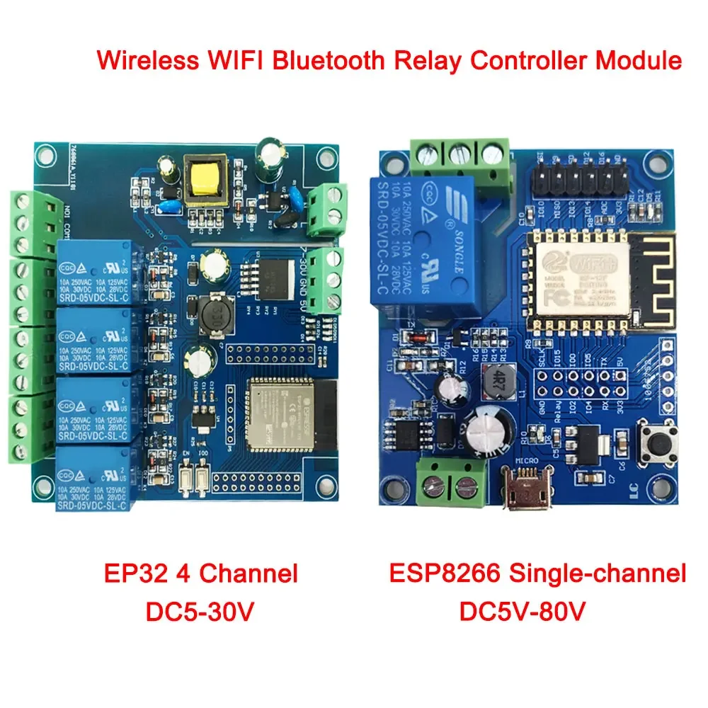 

ESP8266 Wireless WIFI Relay Controller Module Single-channel Relay Module ESP 12F Development Board for IOT Smart Home DC5V-80V