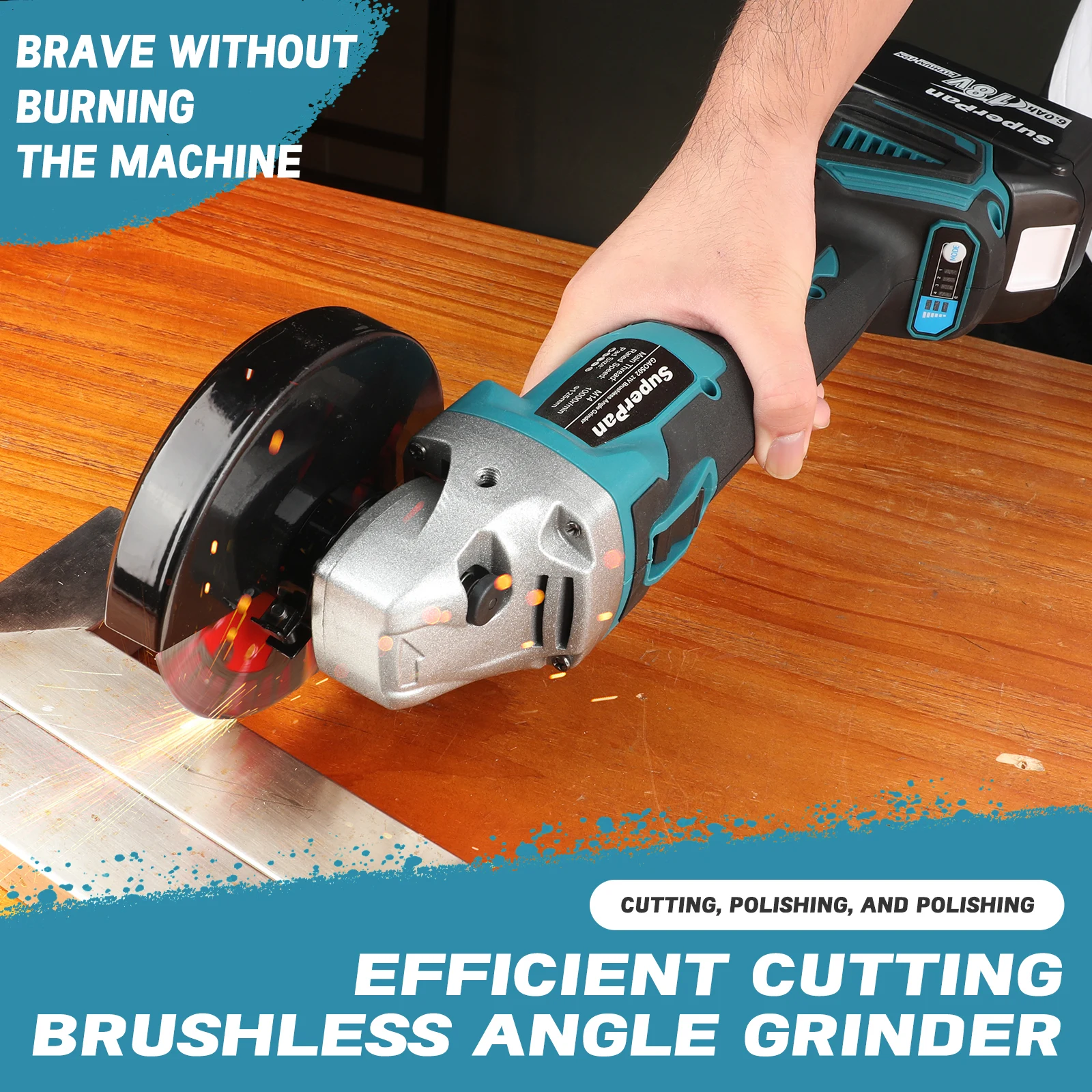 Herramientas eléctricas SuperPan, máquina recargable, amoladora angular, regulación de velocidad 404, herramientas eléctricas de corte para batería Makita