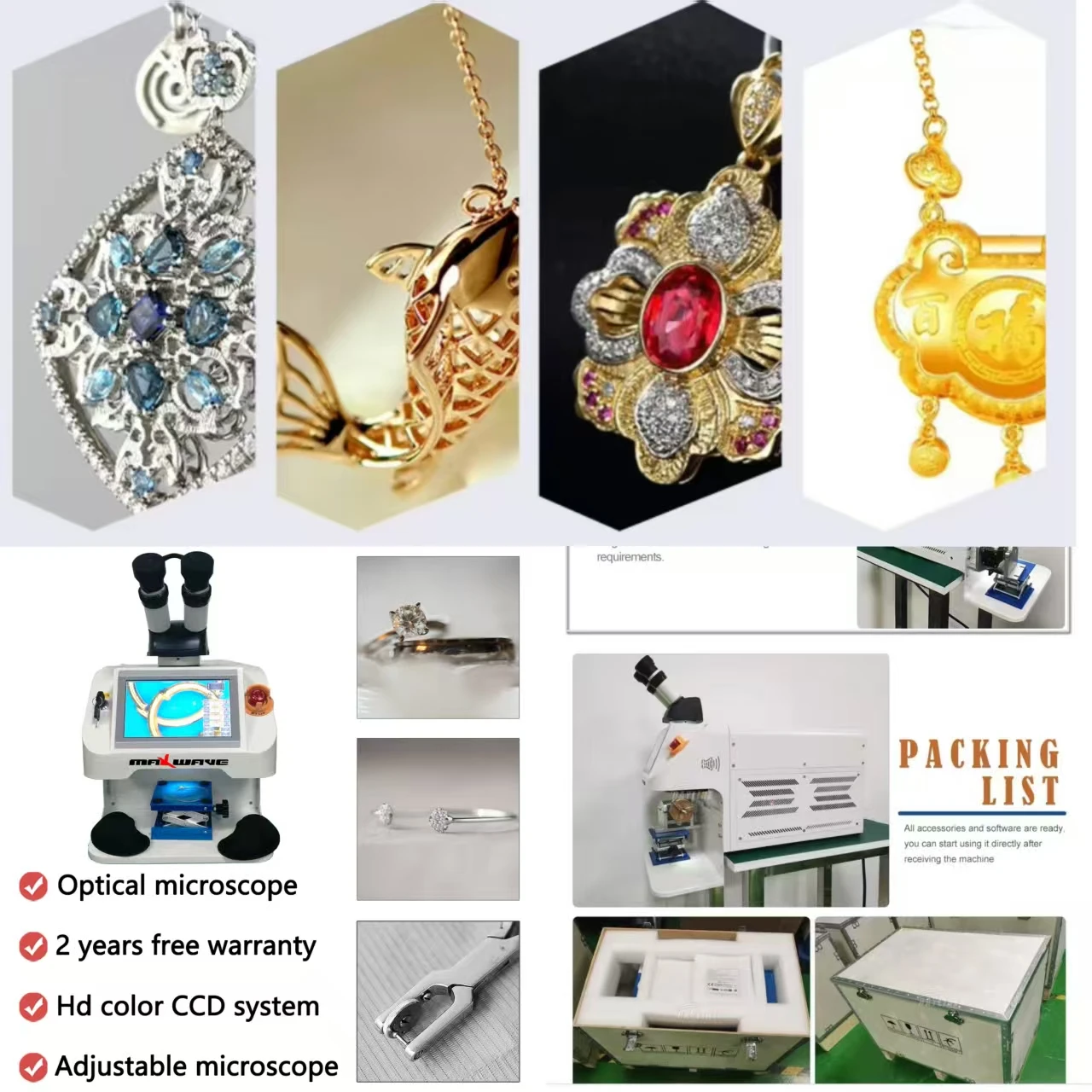 

Jewelry Laser Welding Machine Maxwave 7Inch YAG Fiber Laser Welder For Gold Silver Jewelry 60W 100W 150W 200W Simple To Use
