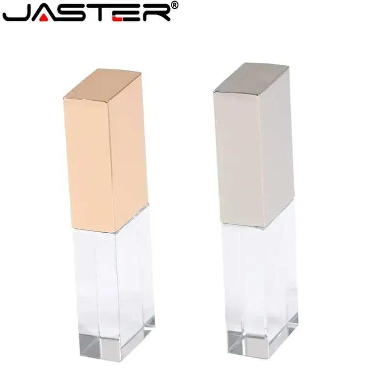 JASTER-Unidad Flash USB 2,0 de cristal, Pendrive a prueba de agua, 64GB, 32GB, 16GB, 8GB, 4GB, regalo creativo, logotipo personalizado gratis