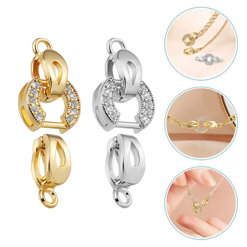 

2 шт. Застежки для украшений ручной работы, металлические концевые соединители для браслетов и ожерелий, надежные застежки для браслетов из бусин, для самостоятельного изготовления украшений