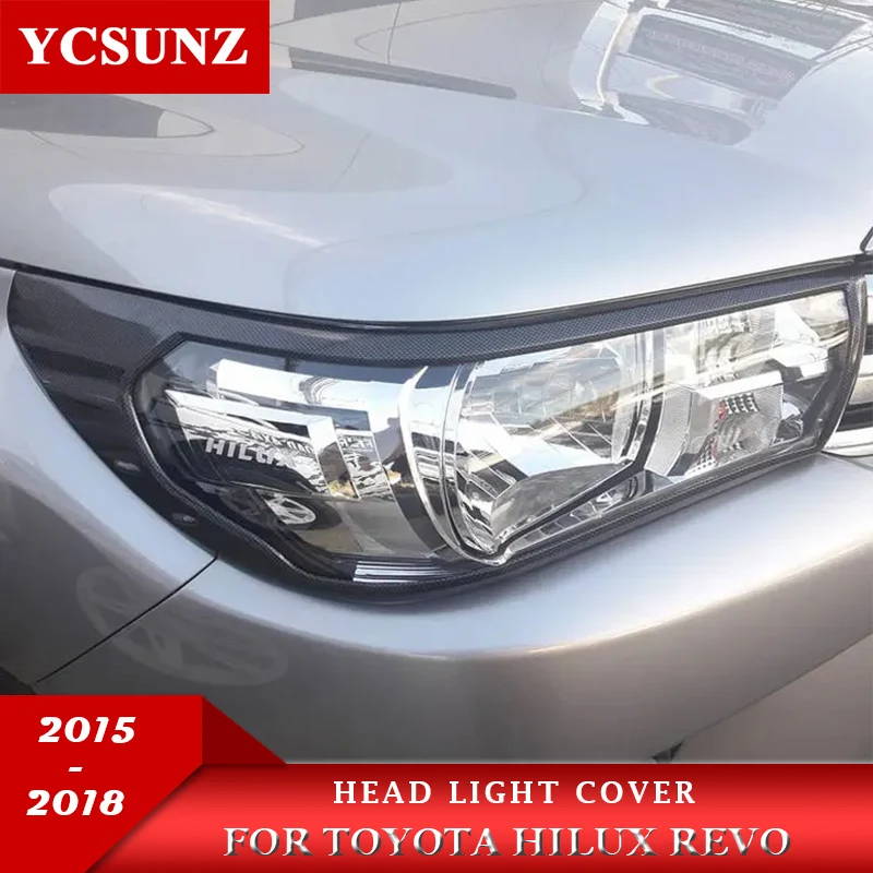 

ABS Head Light Cover Trim For Toyota Hilux Revo SR5 2015 2016 2017 2018 Double Cabin Car Accessories