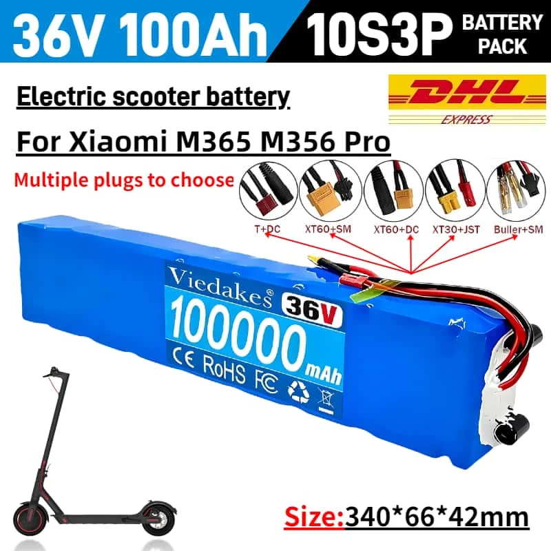 

36V Waterproof Electric Scooter Lithium Battery10S3P 800W Power Modified 36V Electric Scooter Batterywith BMS SYP XT60 JST