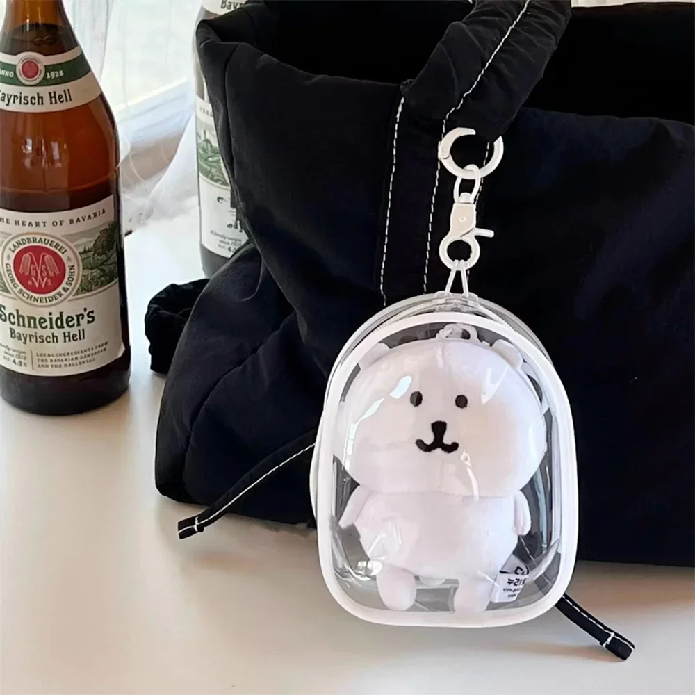New Portable Clear Zipper Storage Bag Keychain Cartoon Holder Toy Dustproof Collectibles Display Case ACG Goods Decoration Gift view 3