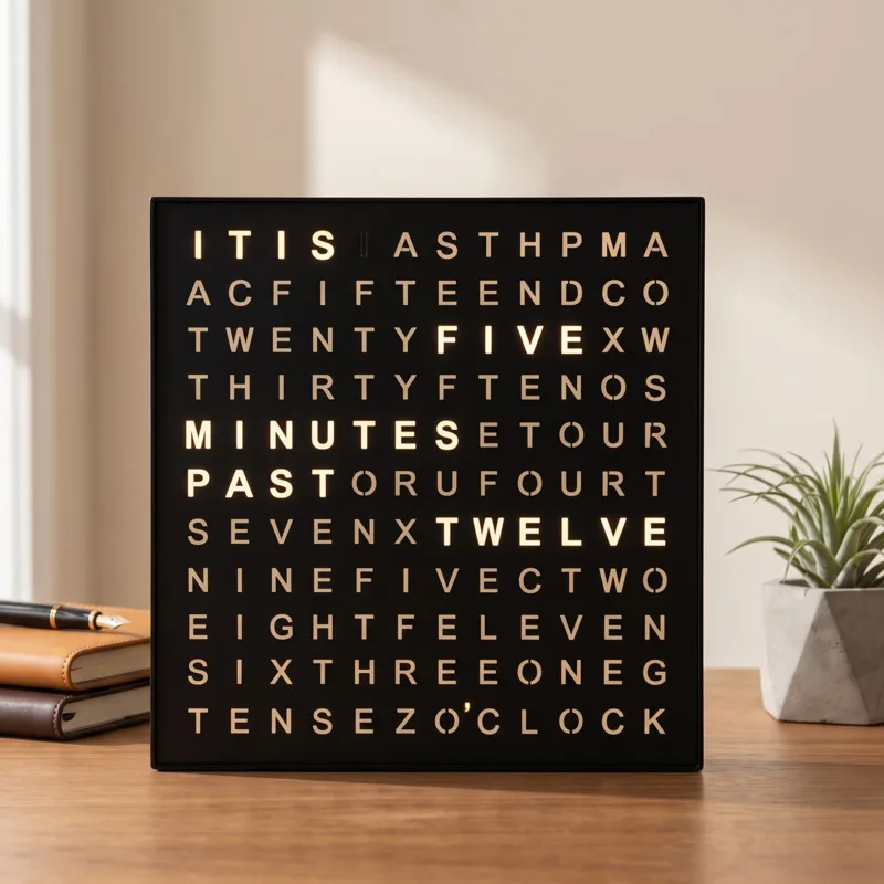 Led Letter Clock Reading Timer Modern Stylish Desktop Decor For Office Study Student Bedroom Gift For Teens Birthday Anniversary