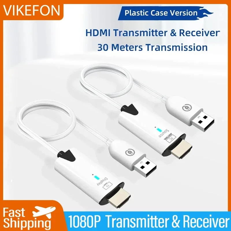 VIKEFON 5.8G 1080P 30M Wireless HDMI Video Audio Transmitter Receiver Extender Display Adapter Dongle For TV Box Projector PC