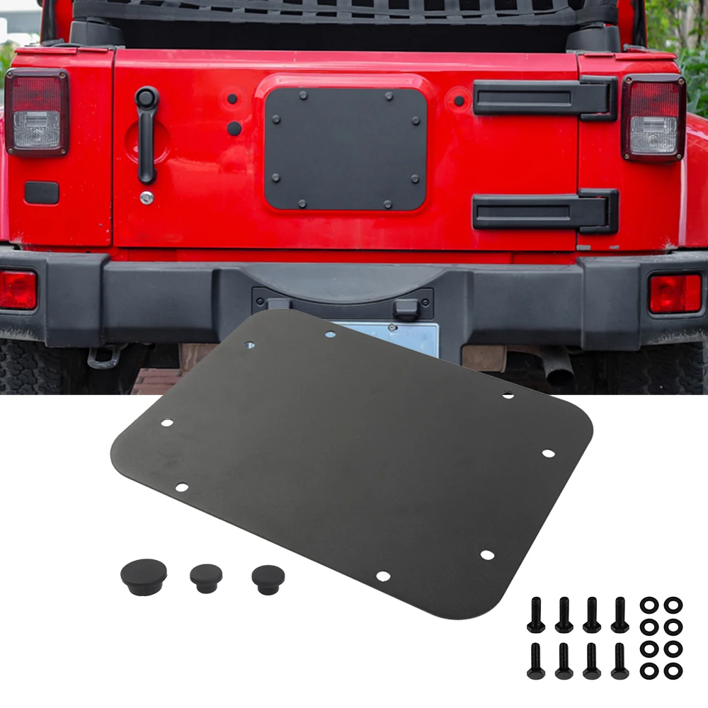 Wrangler Spare Tire Carrier Filler Plate Tailgate Plug Vent Plate Cover Tailgate Rubber Plugs 2007-2018 Jeep Wrangler JK JKU