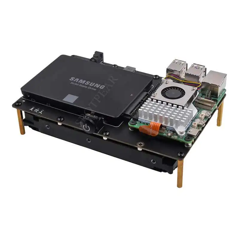 Raspberry Pi 5 X1008 PCIe to Dual SATA HDD/SSD Expansion Board for 2.5-inch & 3.5-inch Drives