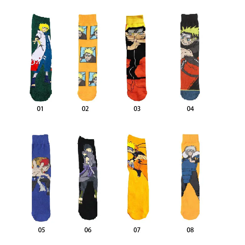 New Naruto Socks Uzumaki Madara Cosplay Socks Anime Figure Fashion Mid-Tube Socks Cartoon Casual Sports Stockings Kids Gift