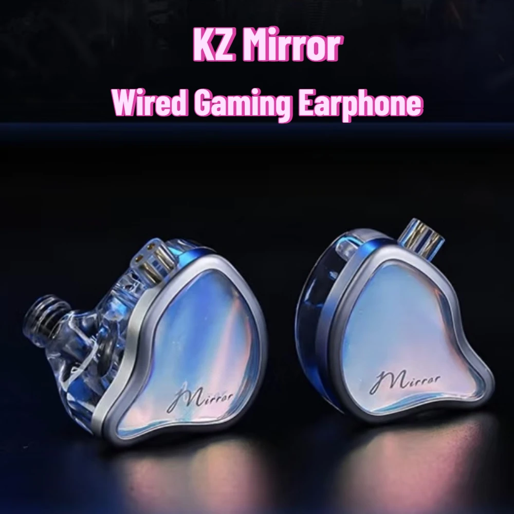 KZ Mirror Wired Gaming Earphones Type-C DSP Sound Effect IEM In-ear Headset FPS Game Sound Positioning Earbuds Mic Headphones