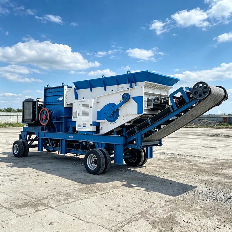 Mobile Jaw Crushing Station With Automatic Feeding For Mining Quarry Construction Waste Aggregate Processing