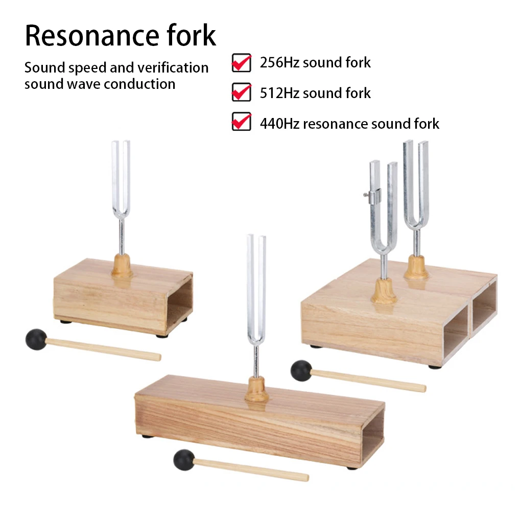 Horquilla de afinación de frecuencia fija, Base de madera, tenedores de sonido, instrumento Musical de aprendizaje de música, accesorios de equipo de percusión, 512Hz