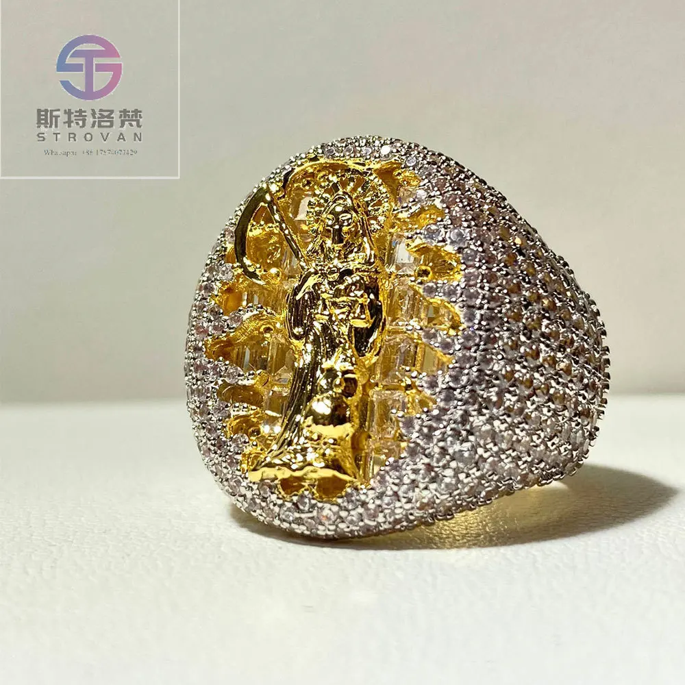 

Discount Hip Hop Iced Out Ring Jewelry Cz 14k 18k Gold Plated Cubic Zirconia Diamond Hiphop Women Men Ring