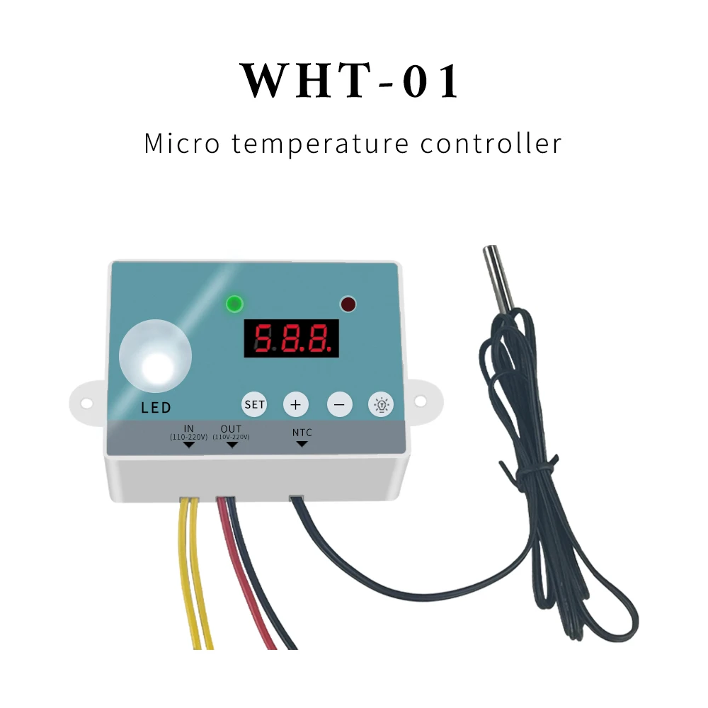 Mini Digital Temperature Controller Thermostat Regulator Heating Cooling Control Thermoregulator Sensor WHT-01