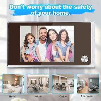 3.5 inch Camera Peephole Doorbell 120° LCD 2 Million HD Pixels Wireless doorbell Outdoor M