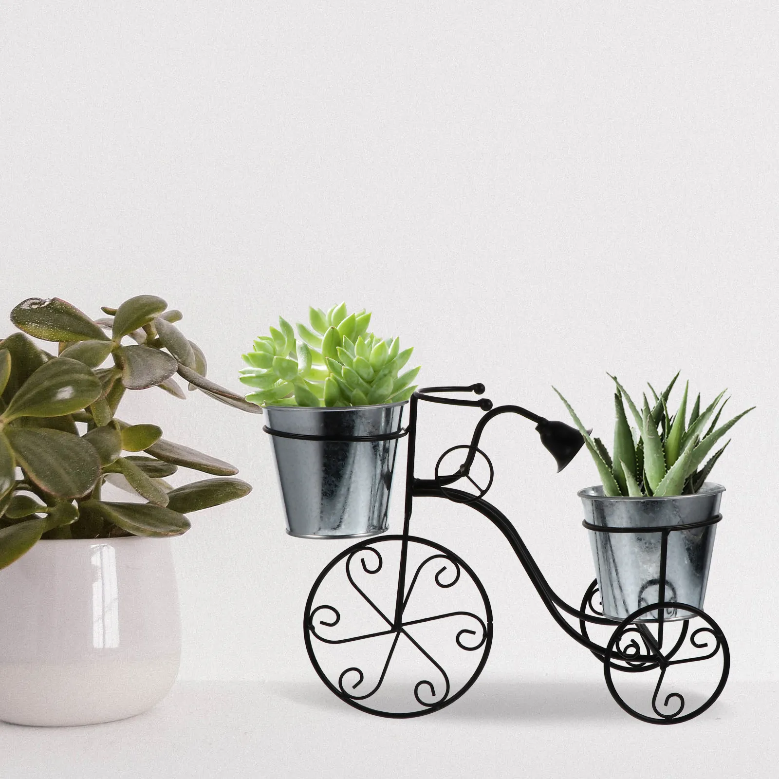 1Pcs Bike Plant Rack Iron Material Vintage Flower Pot Holder Succulent Plant Stand Garden Decoration Flowerpot Holder