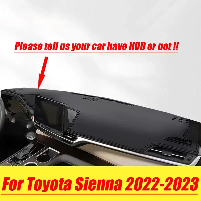 For Toyota Sienna 2022-2023 Car Leather Dashboard Dash Cover Protector Mat