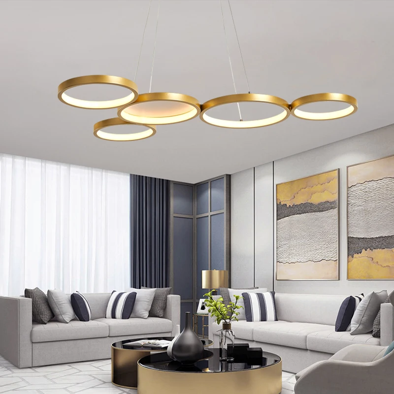 

Modern Ring Ceiling Chandeliers For Dining Table Room Kitchen Pendant Lighting Suspension Design Led Luminaires Ceiling Fixtures