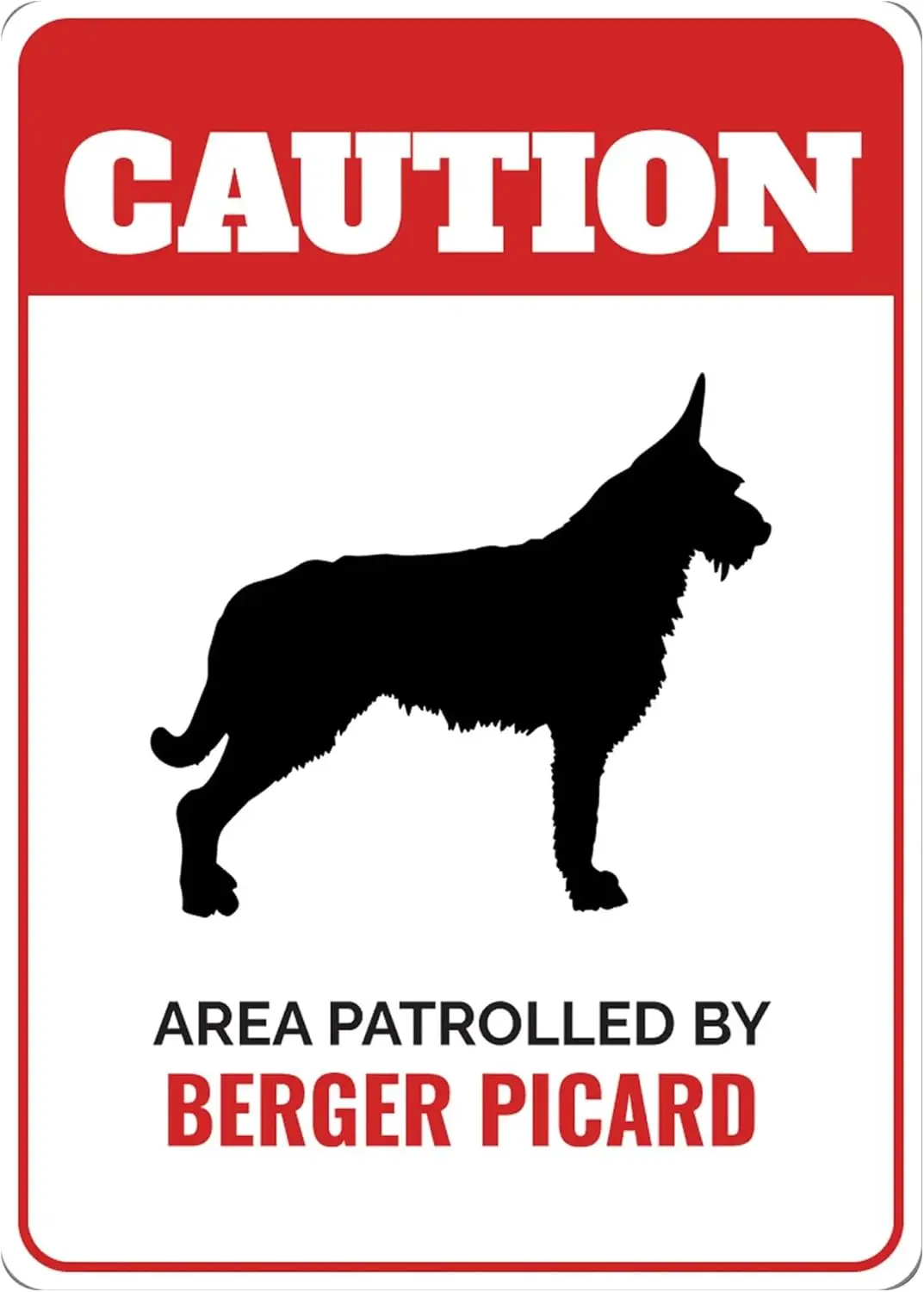 Letrero Picard Berger, decoración Picard, regalos Picard, pastor Picardy, letrero para perros de puerta, letreros de razza de perros, letrero de precaución para perros - Alumbre para perros